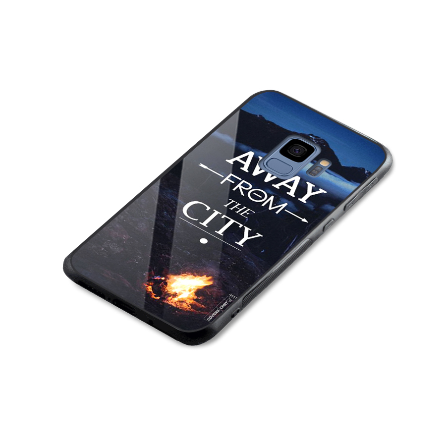 Away From City Glass Back Case for Galaxy S9
