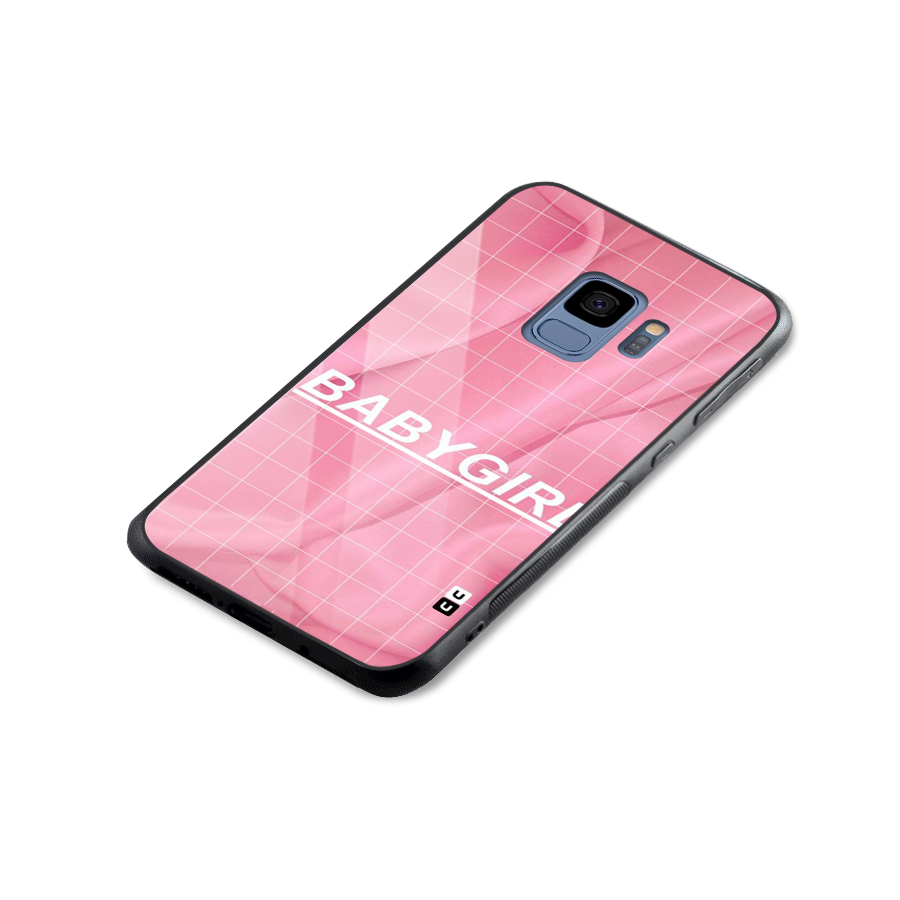 Baby Girl Check Glass Back Case for Galaxy S9