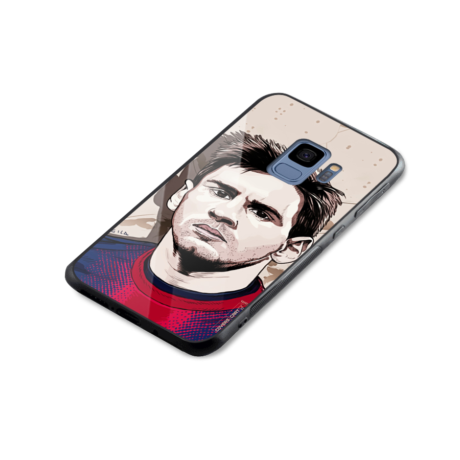 Barca King Messi Glass Back Case for Galaxy S9