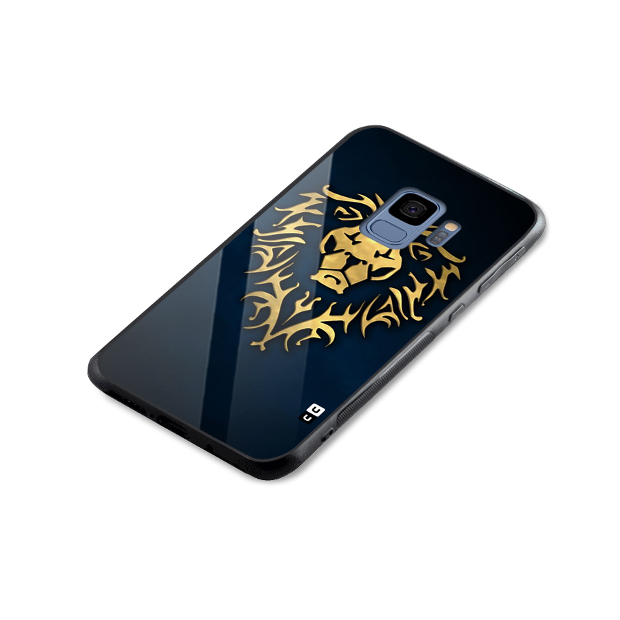Beautiful Golden Lion Design Glass Back Case for Galaxy S9