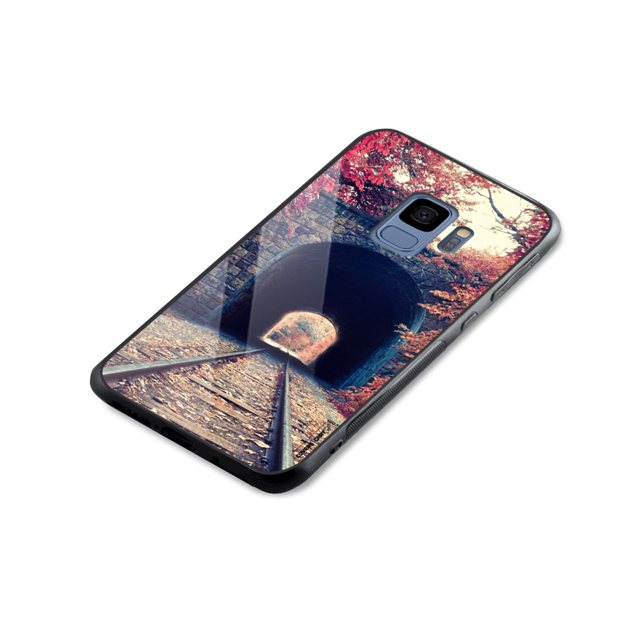 Beautiful Track Glass Back Case for Galaxy S9