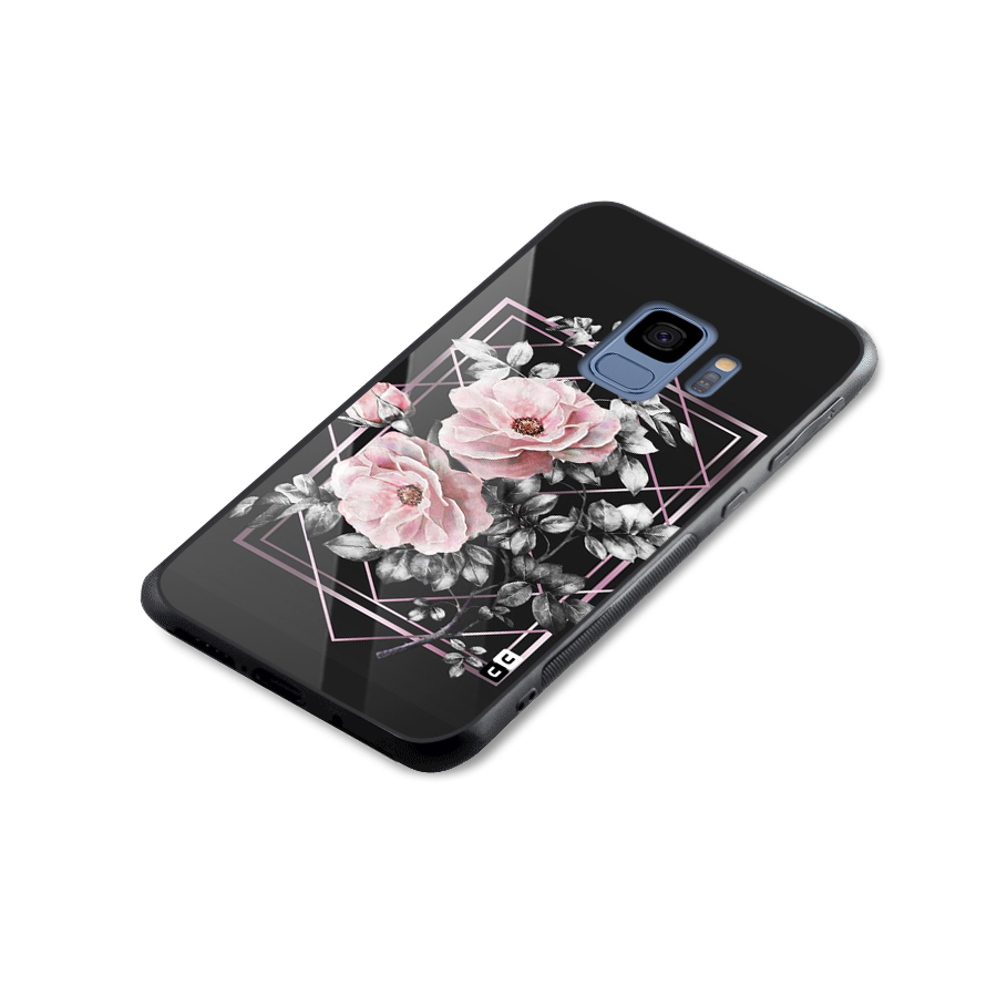 Beguilling Pink Floral Glass Back Case for Galaxy S9