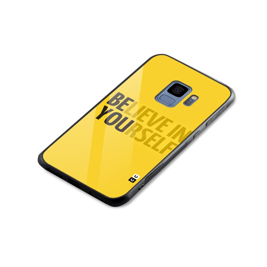 Believe Yourself Yellow Glass Back Case for Galaxy S9