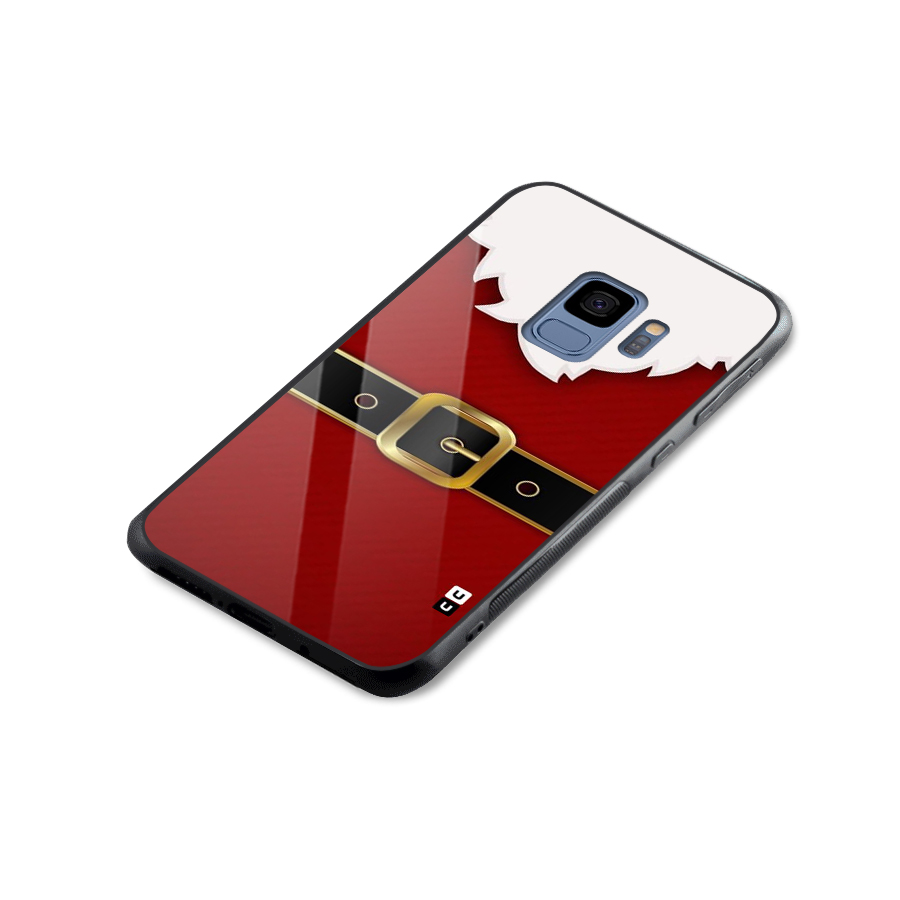 Black Belt Design Glass Back Case for Galaxy S9