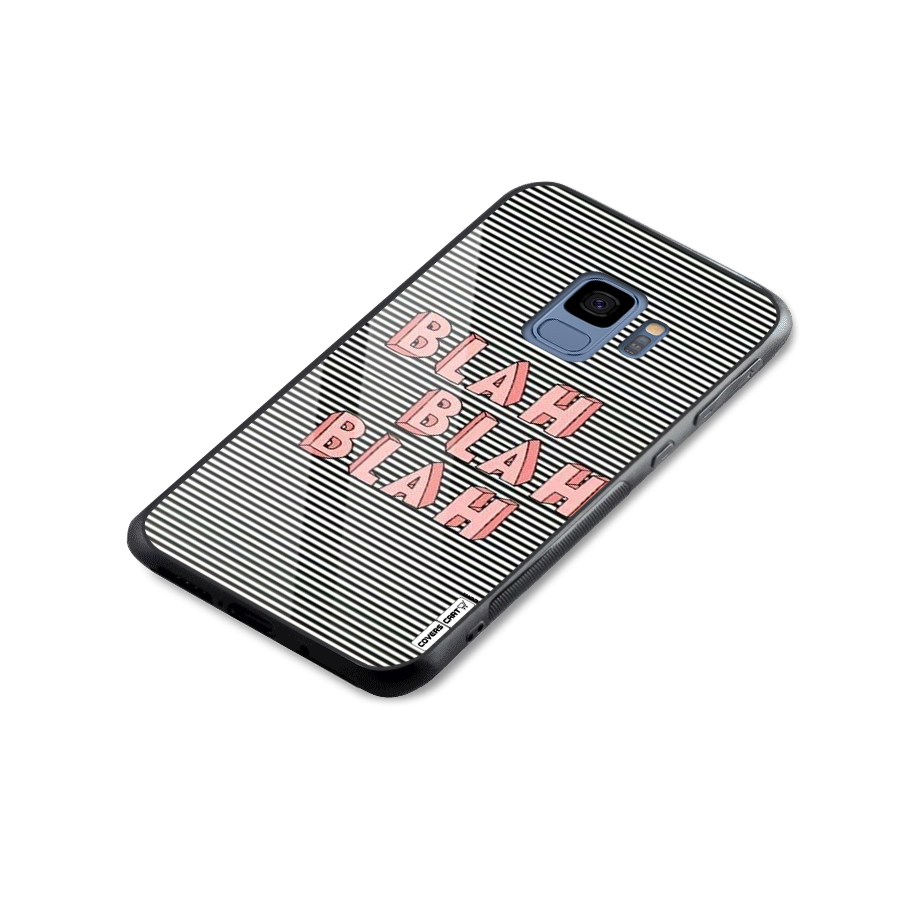 Blah Stripes Glass Back Case for Galaxy S9
