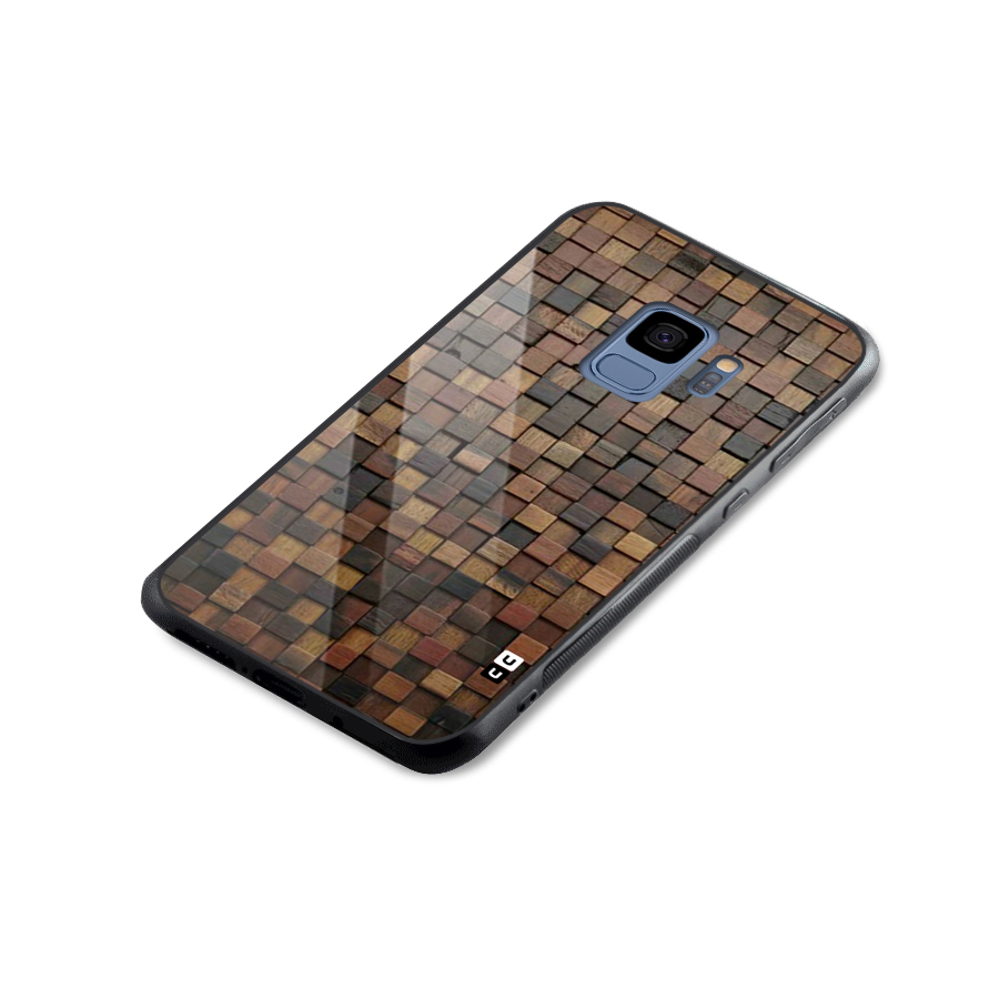 Blocks Of Wood Glass Back Case for Galaxy S9