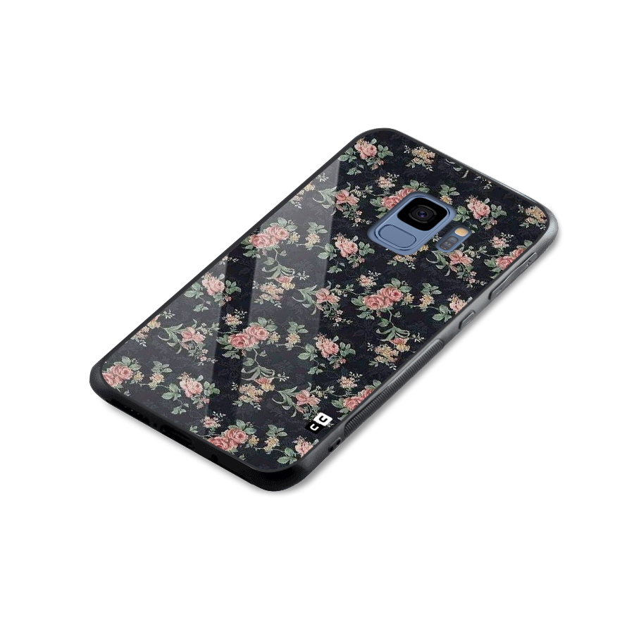 Bloom Black Glass Back Case for Galaxy S9
