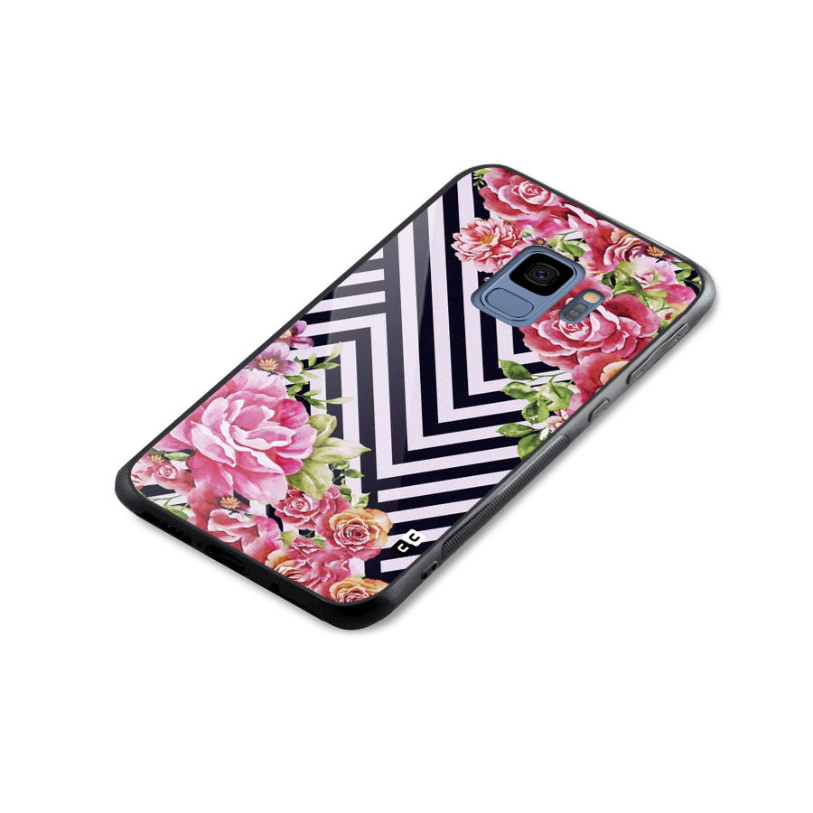 Bloom Zig Zag Glass Back Case for Galaxy S9