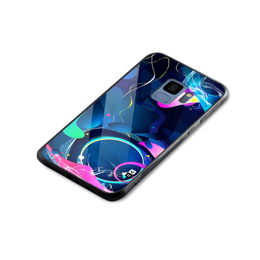Blue Circle Flow Glass Back Case for Galaxy S9