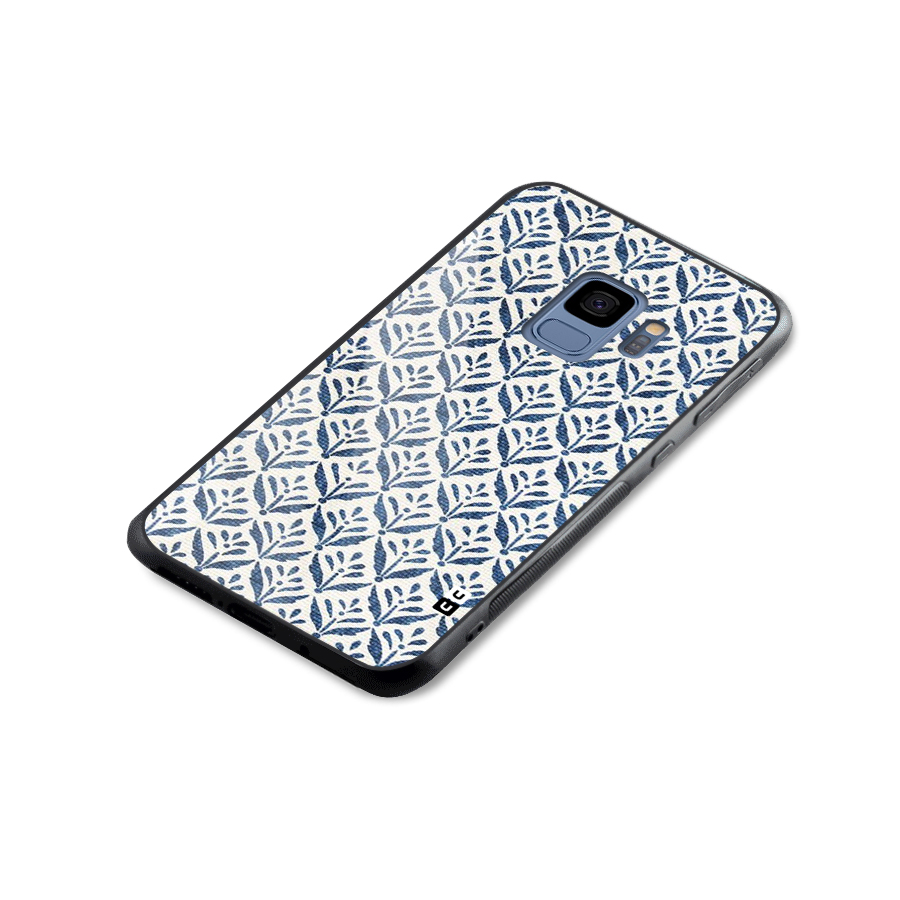 Blue Leaf Glass Back Case for Galaxy S9