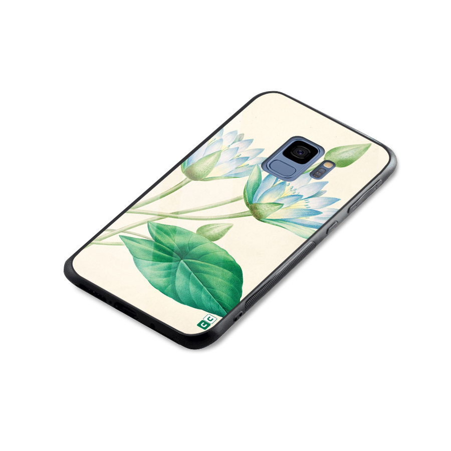 Blue Lotus Glass Back Case for Galaxy S9