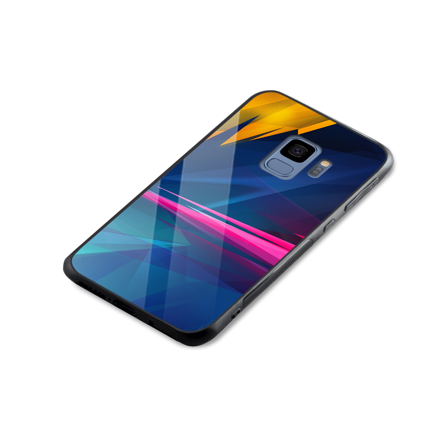Blue Red Abstract Glass Back Case for Galaxy S9