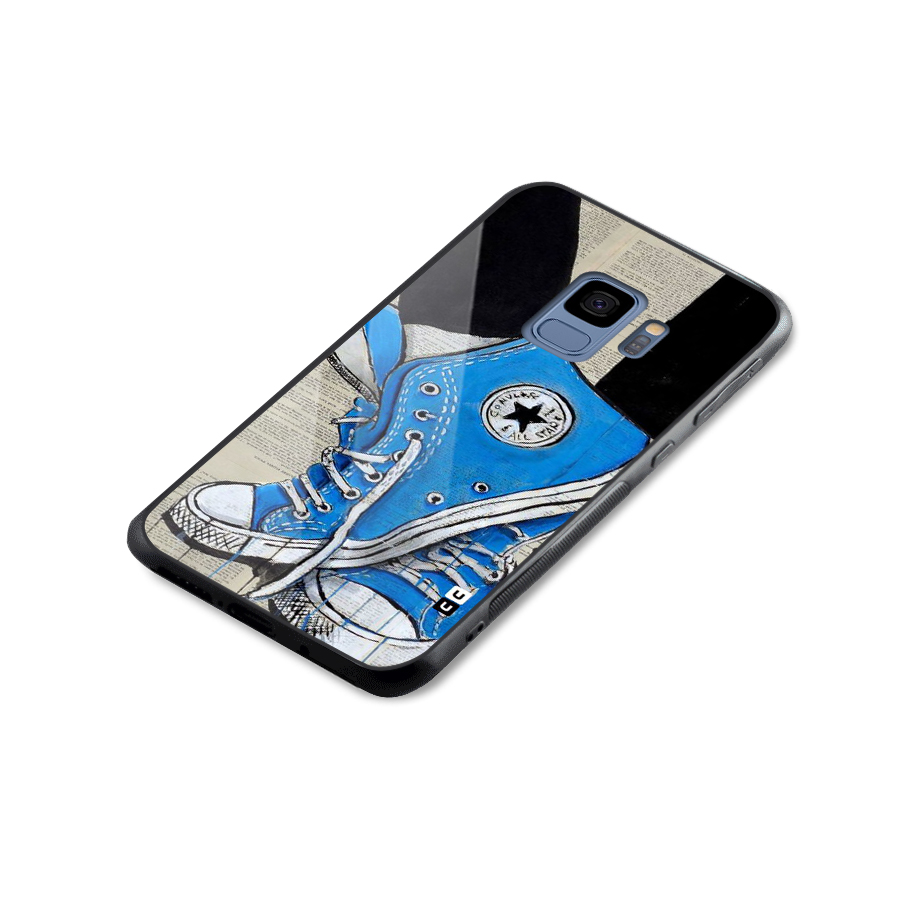 Blue Shoes Glass Back Case for Galaxy S9