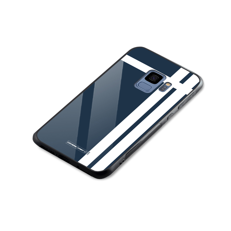 Blue and White Glass Back Case for Galaxy S9