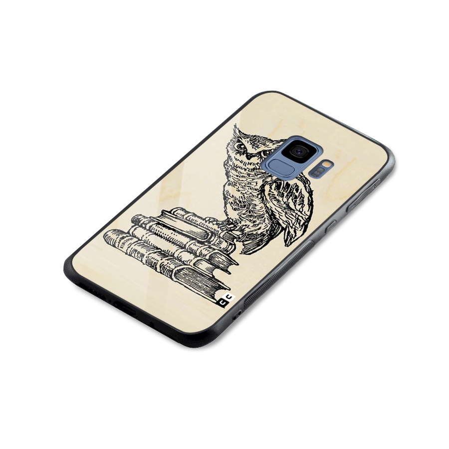 Book Owl Glass Back Case for Galaxy S9