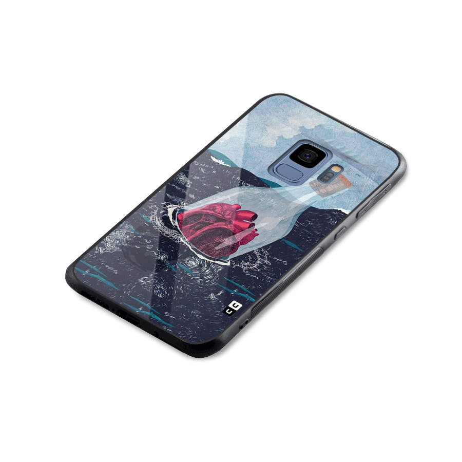 Bottle Heart Glass Back Case for Galaxy S9
