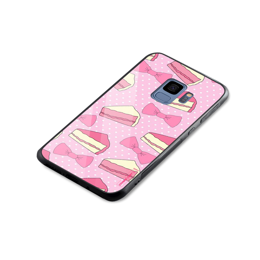 Bow Cake Glass Back Case for Galaxy S9