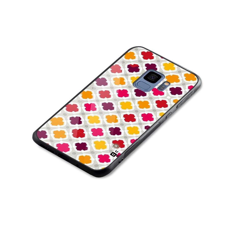 Bright Pattern Glass Back Case for Galaxy S9