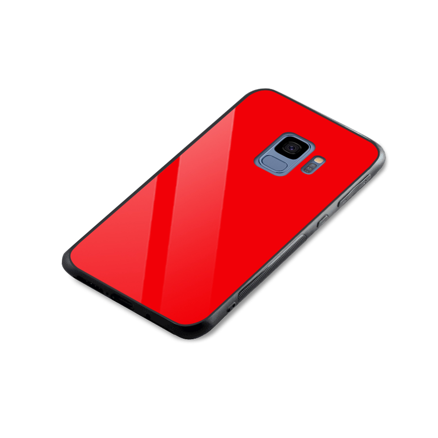 Bright Red Glass Back Case for Galaxy S9