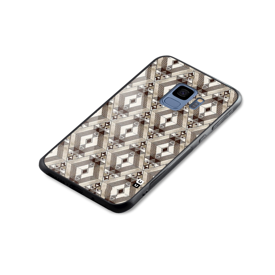 Brown Abstract Design Glass Back Case for Galaxy S9