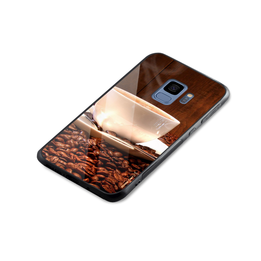 Caffeine Beans Glass Back Case for Galaxy S9