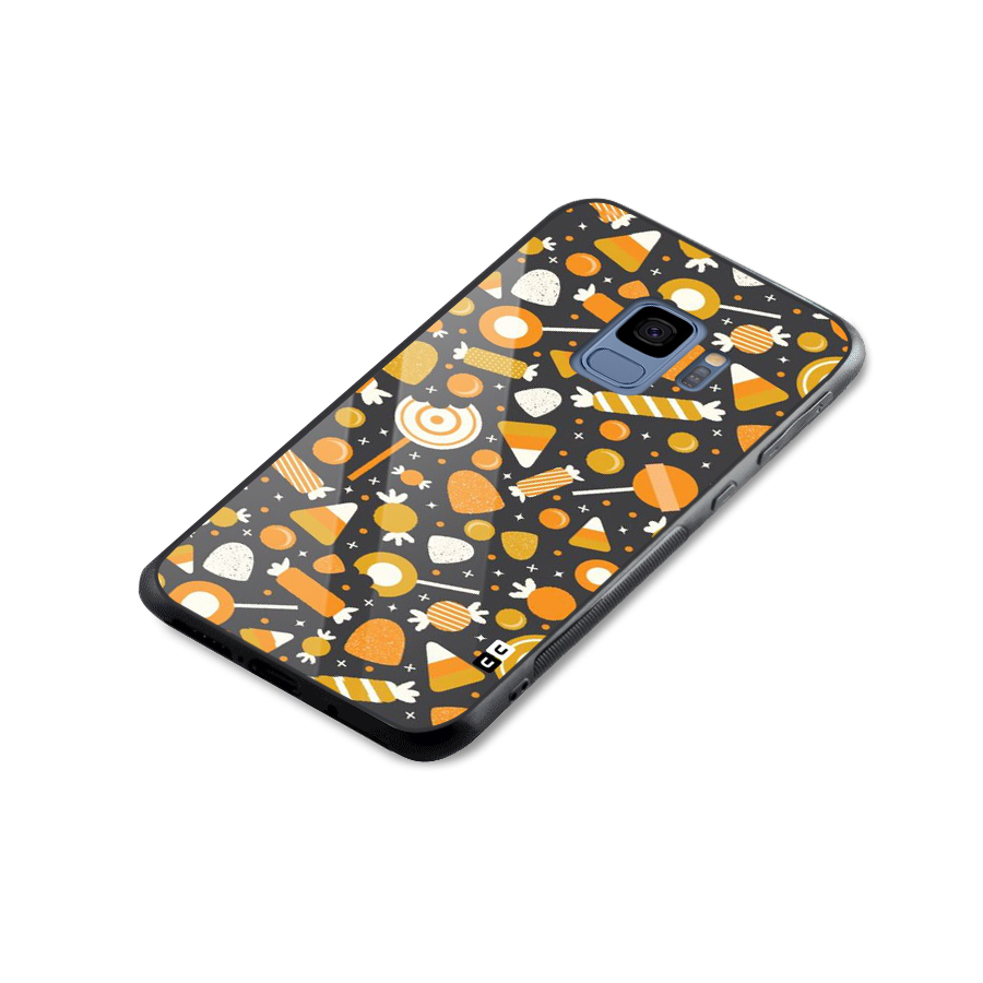 Candies Pattern Glass Back Case for Galaxy S9