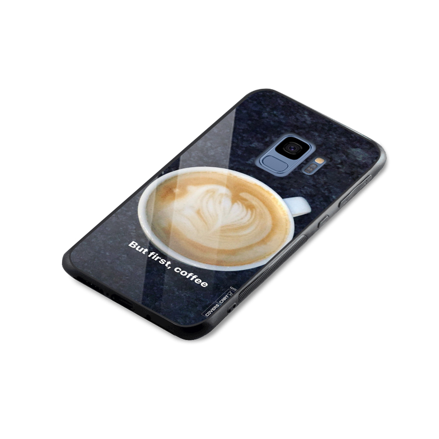 Cappuccino Coffee Glass Back Case for Galaxy S9