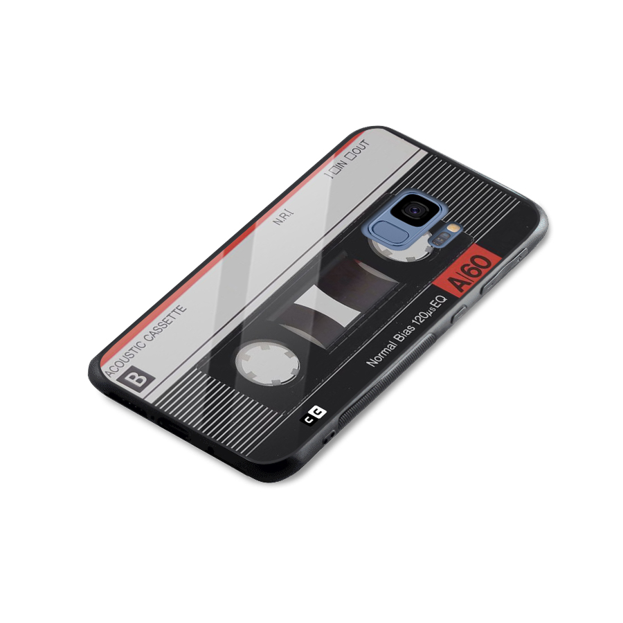 Casette Design Glass Back Case for Galaxy S9