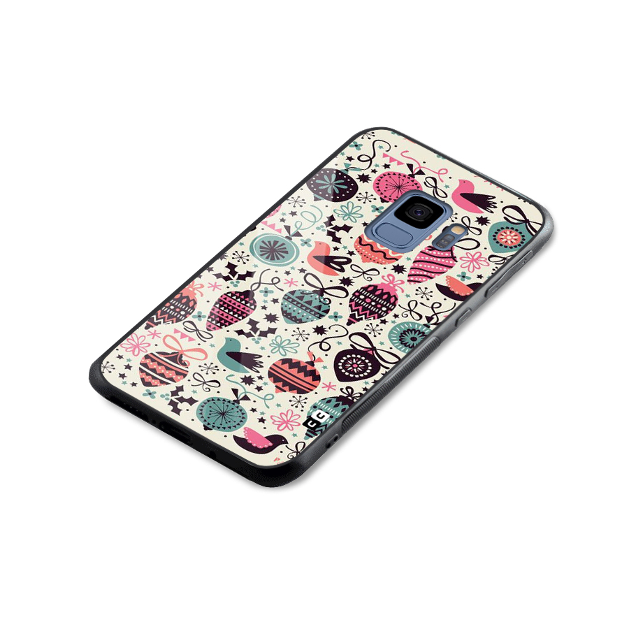 Celebration Pattern Glass Back Case for Galaxy S9