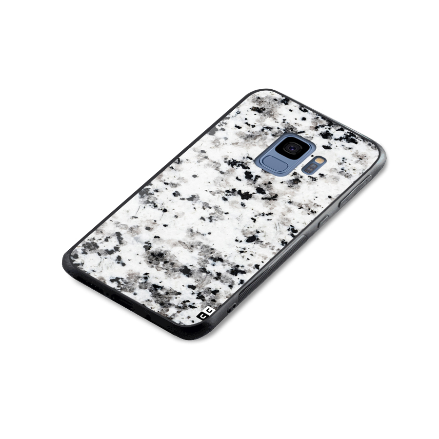 Charcoal Spots Marble Glass Back Case for Galaxy S9