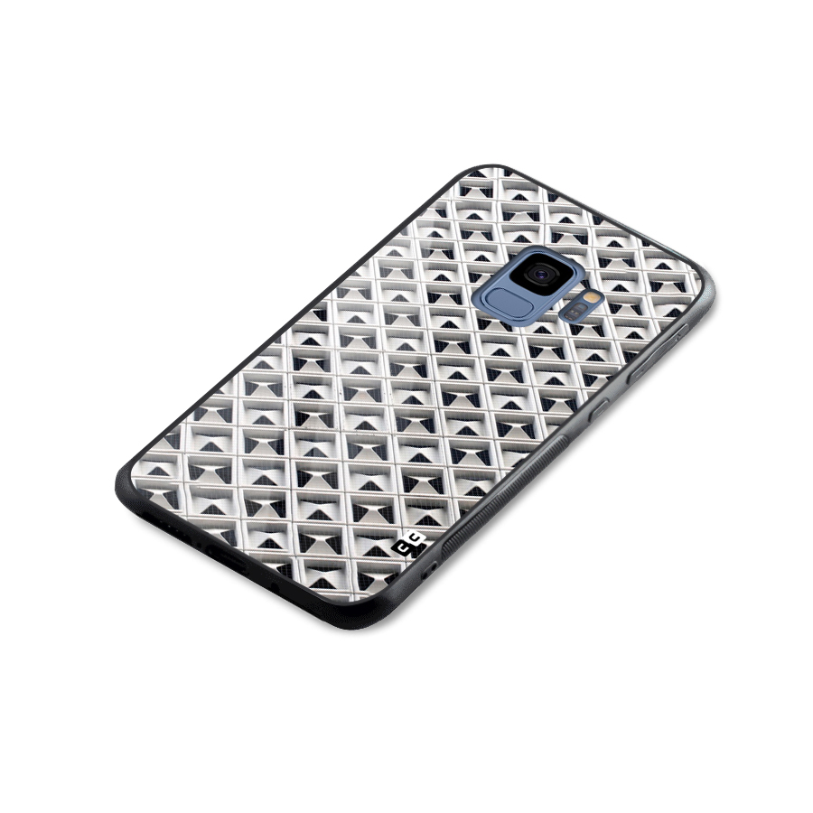 Check White Design Glass Back Case for Galaxy S9