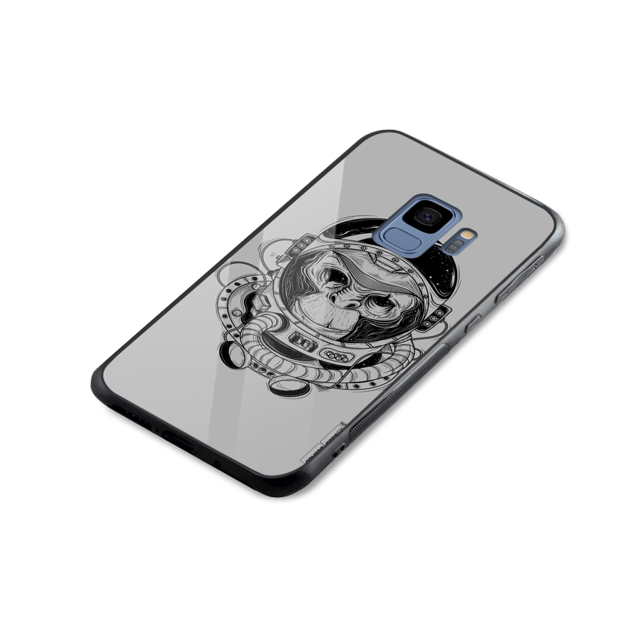 Chimpanzee Astronaut Glass Back Case for Galaxy S9