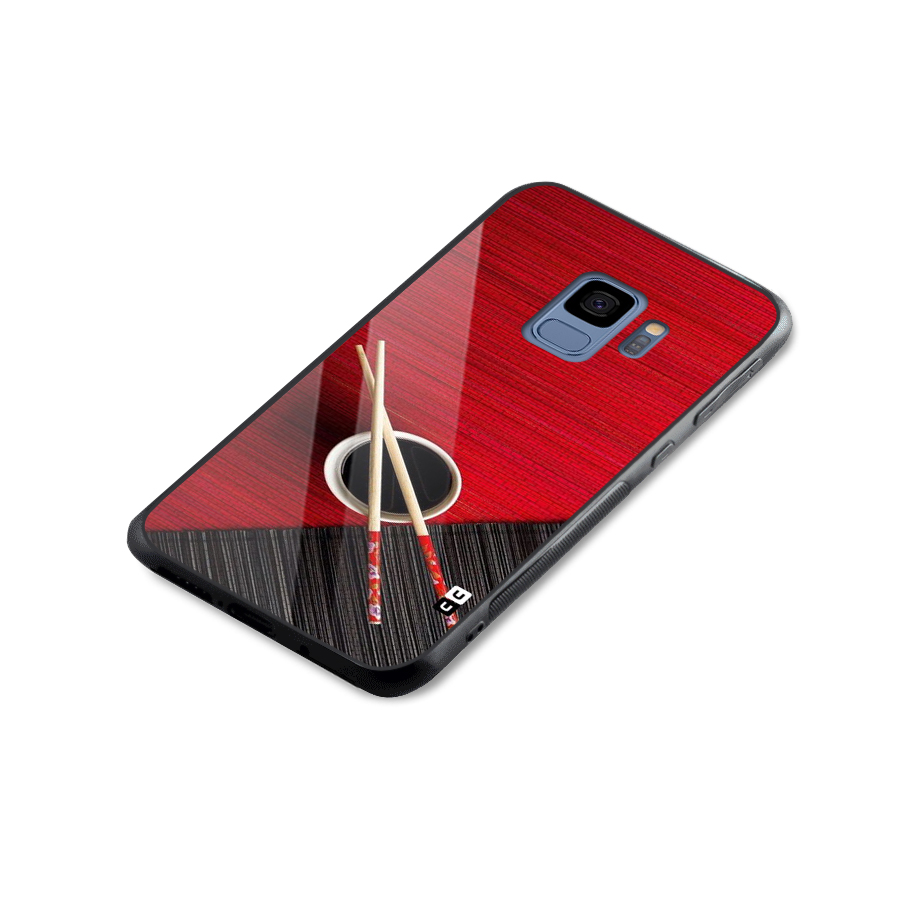 Chopstick Design Glass Back Case for Galaxy S9