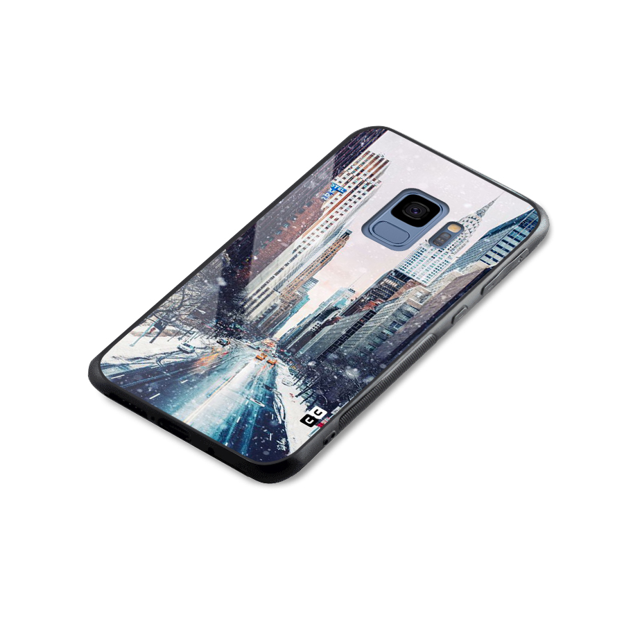 City Snow Glass Back Case for Galaxy S9