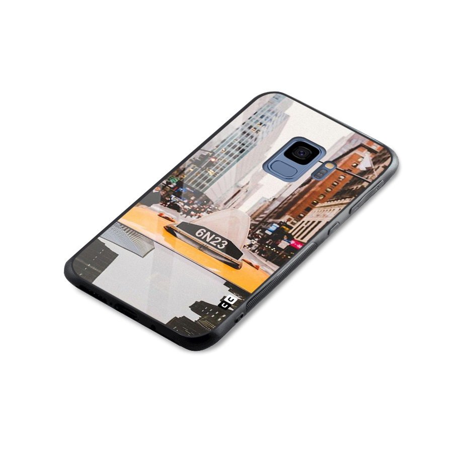 City Taxi Glass Back Case for Galaxy S9
