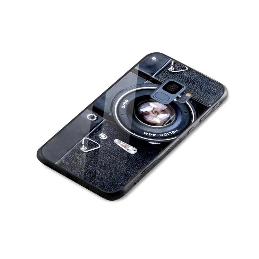 Classic Camera Glass Back Case for Galaxy S9