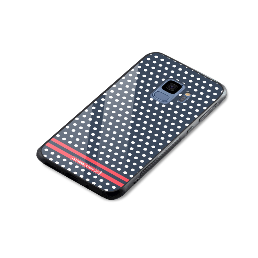 Classic Polka Dots Glass Back Case for Galaxy S9
