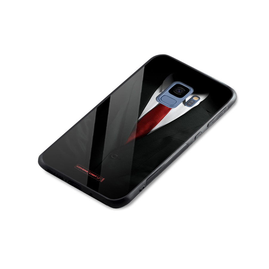 Classic Suit Glass Back Case for Galaxy S9