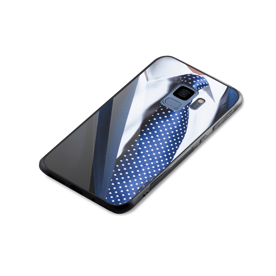 Classy Tie Glass Back Case for Galaxy S9