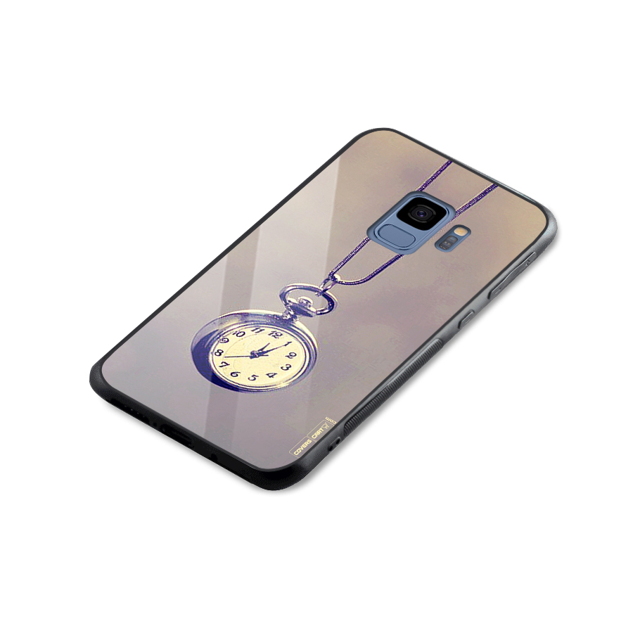Clock Locket Glass Back Case for Galaxy S9