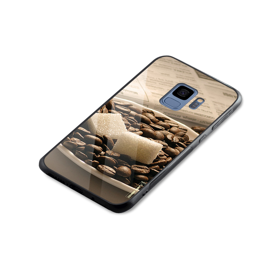 Coffee And Sugar Cubes Glass Back Case for Galaxy S9