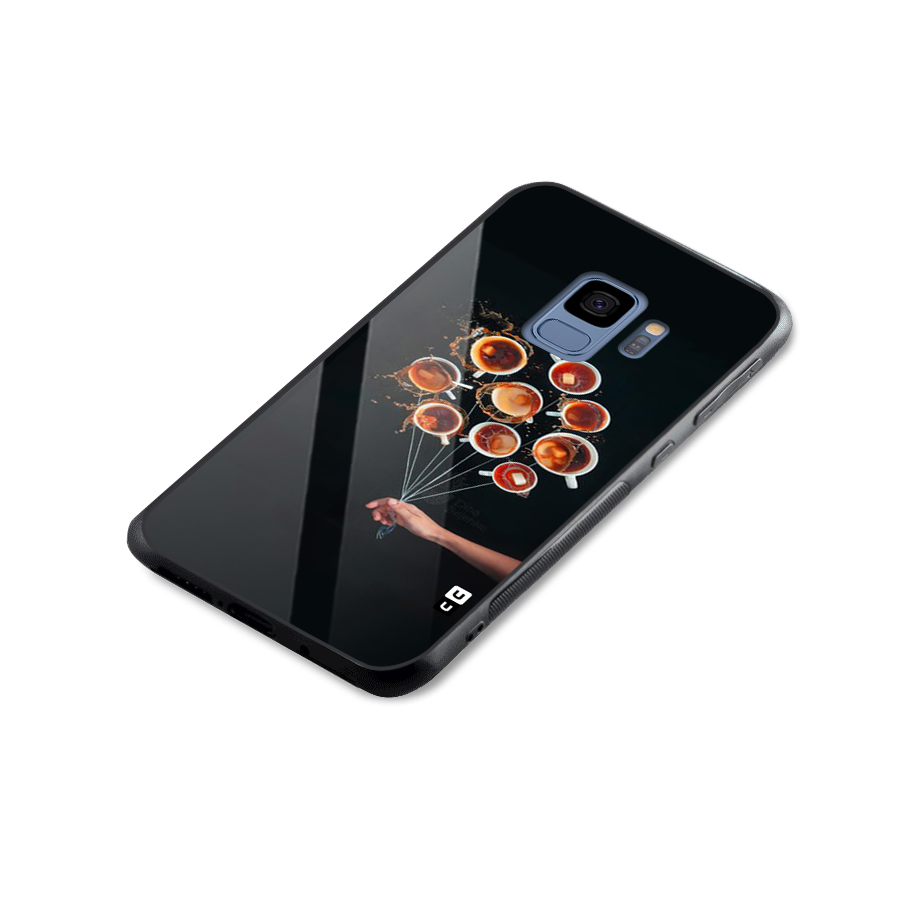 Coffee Balloon Glass Back Case for Galaxy S9
