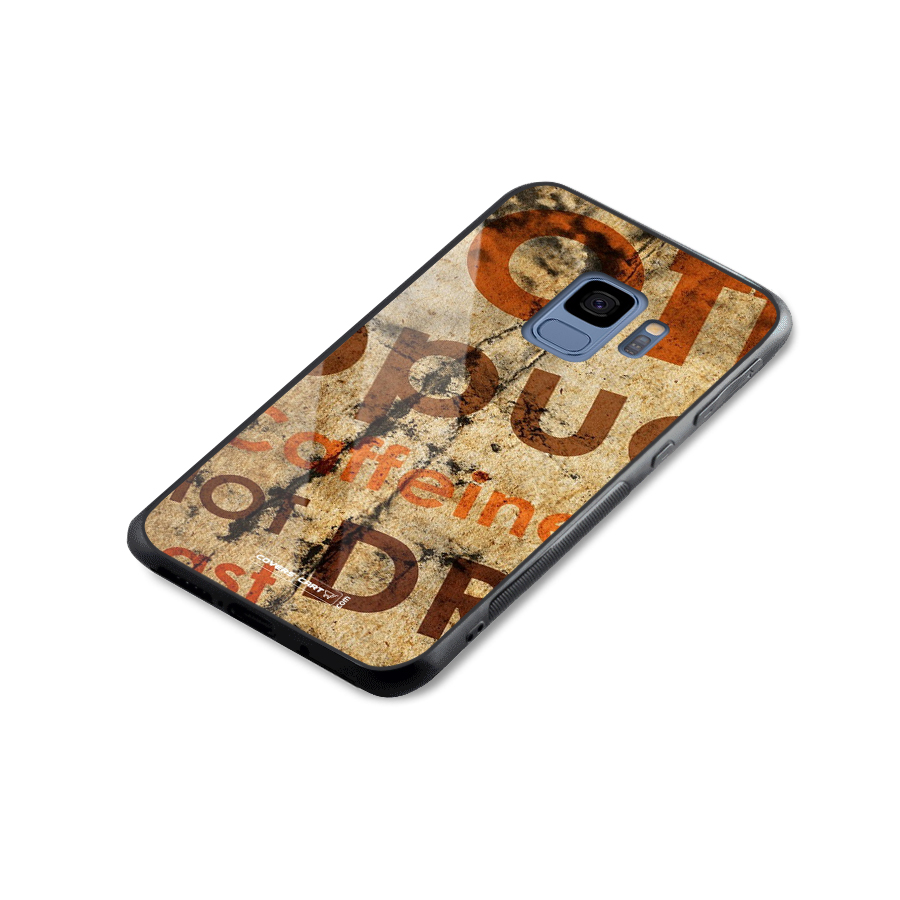 Coffee Caffeine Glass Back Case for Galaxy S9