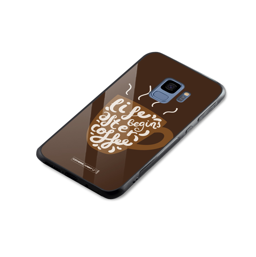 Coffee Mug Glass Back Case for Galaxy S9