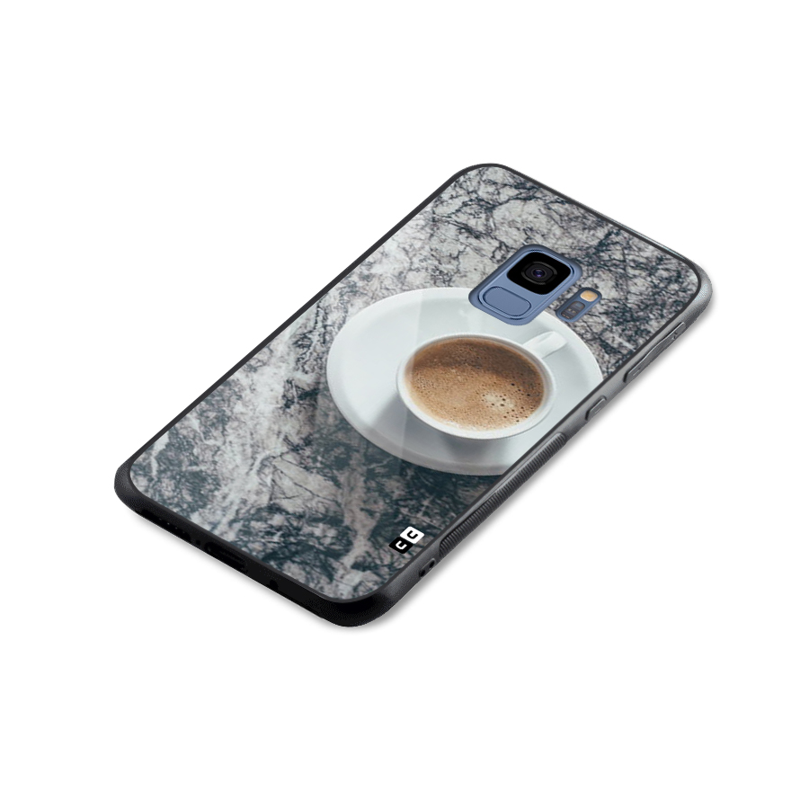 Coffee On Marble Glass Back Case for Galaxy S9