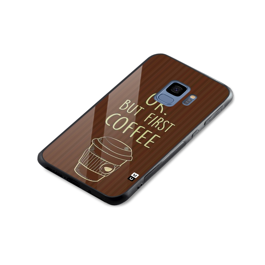 Coffee Stripes Glass Back Case for Galaxy S9