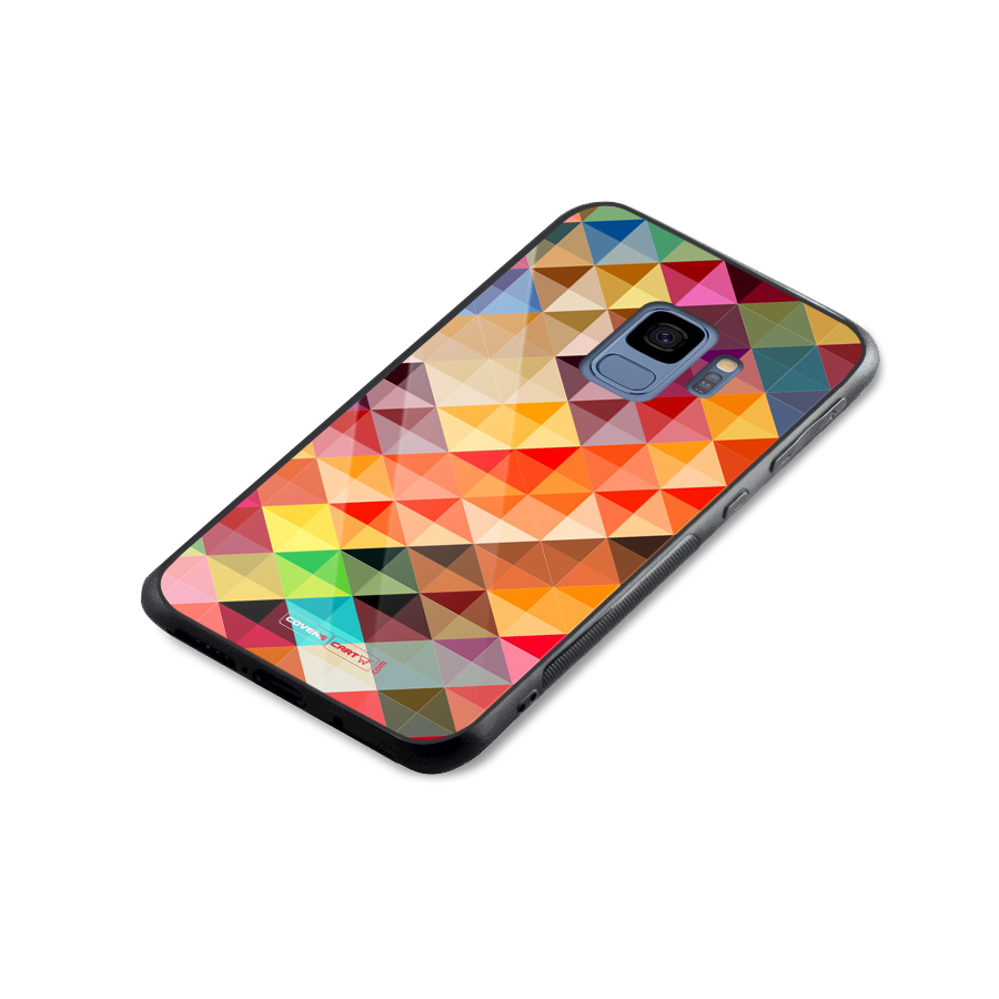 Colorful Cubes Glass Back Case for Galaxy S9