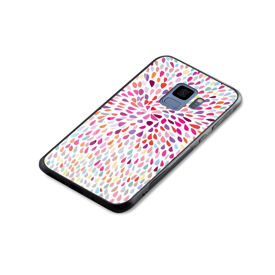 Colorful Decorative Pattern Glass Back Case for Galaxy S9