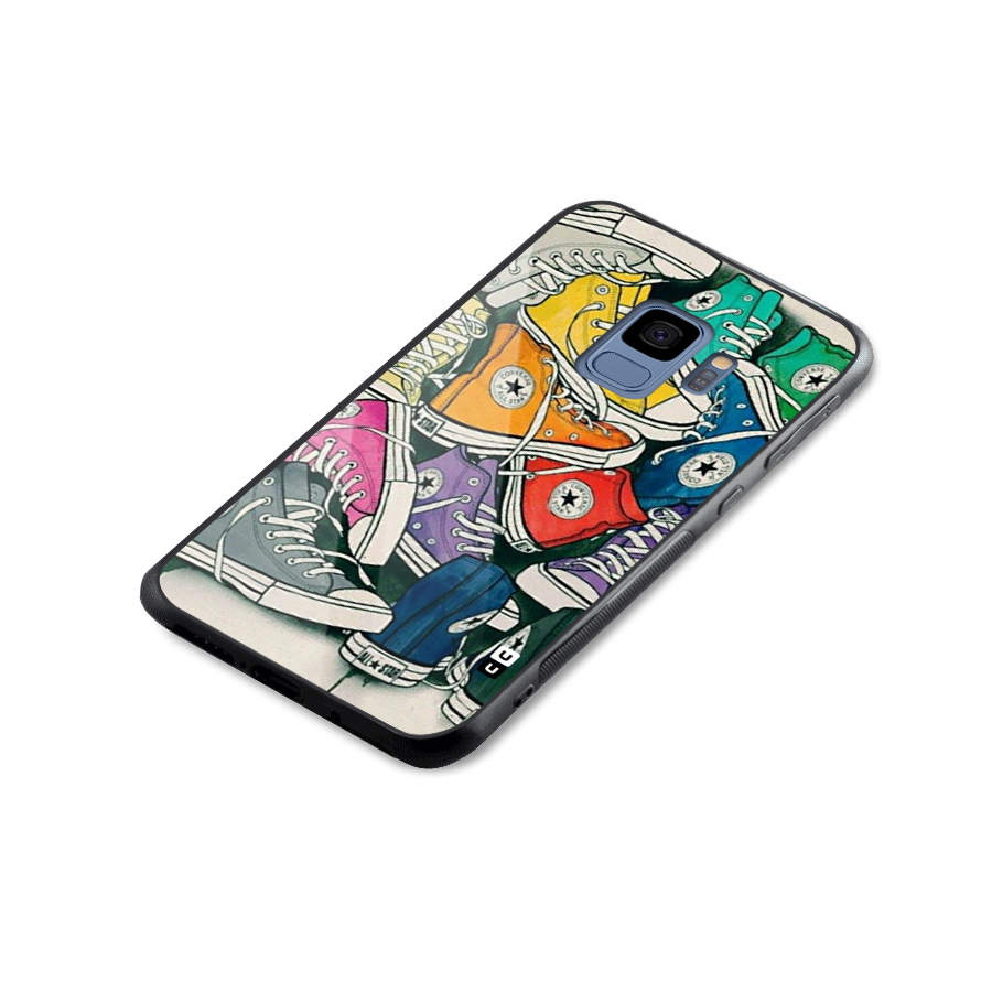 Colorful Shoes Glass Back Case for Galaxy S9