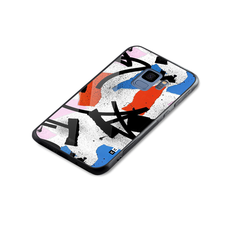 Coloured Abstract Art Glass Back Case for Galaxy S9
